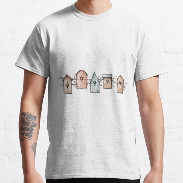 Verschiedene Vogelhäuser in einer Reihe Classic T-Shirt