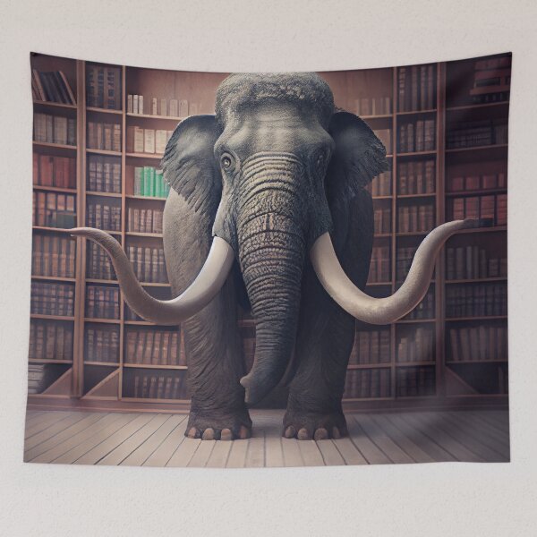 Item preview, The Librarian Mammoth Digital Painting designed and sold by CodeAndColors.
