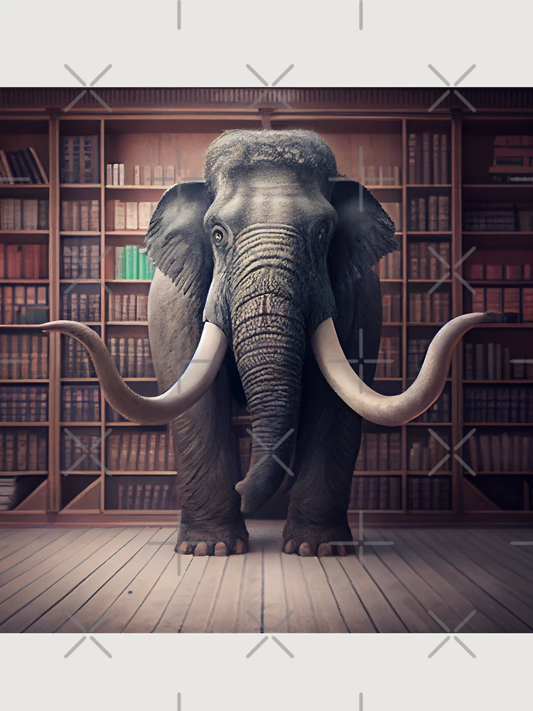 Thumbnail 6 von 6, Premium Oversized Pullover, The Librarian Mammoth Digital Painting designt und verkauft von CodeAndColors.