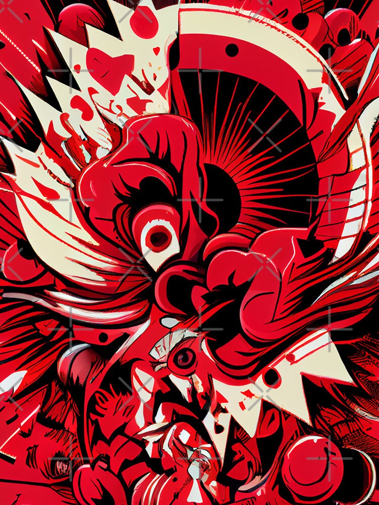 Aperçu 4 sur 4. Coque iPhone avec l'œuvre Grand Explosive Cartoon Red Transitional Pattern Digital Painting créée et vendue par CodeAndColors.