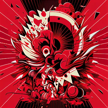 Vorschaubild zum Design Grand Explosive Cartoon Red Transitional Pattern Digital Painting von CodeAndColors