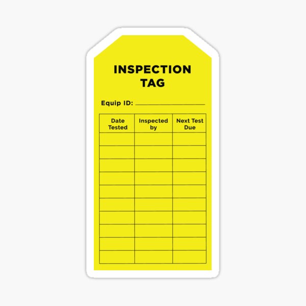 Machine Inspection Safety Sticker - Safety Stickers