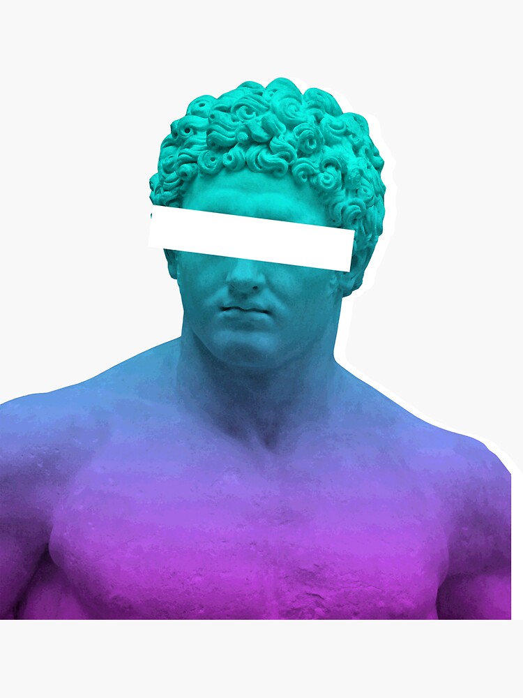 "Glitch Greek Bust Aesthetic Vaporwave" Sticker for Sale by ethandirks Redbubble