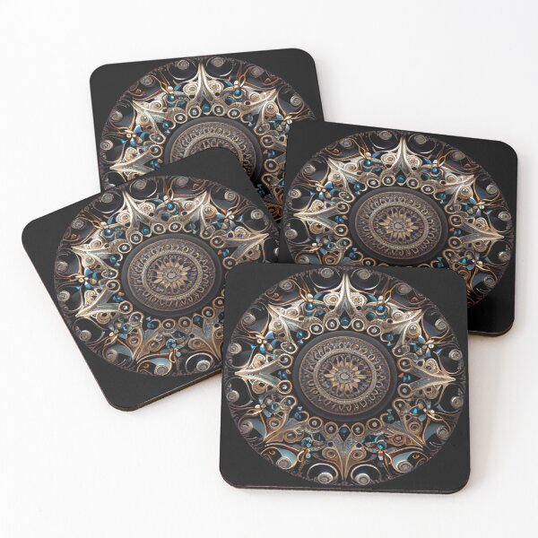Item preview, Intense Circular Bejeweled Art Deco Pattern Digital Painting designed and sold by CodeAndColors.