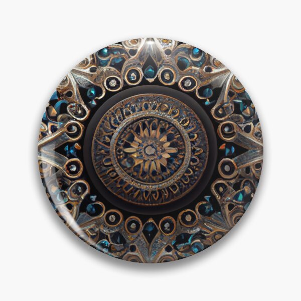 Artikelvorschau, Intense Circular Bejeweled Art Deco Pattern Digital Painting entworfen und verkauft von CodeAndColors.