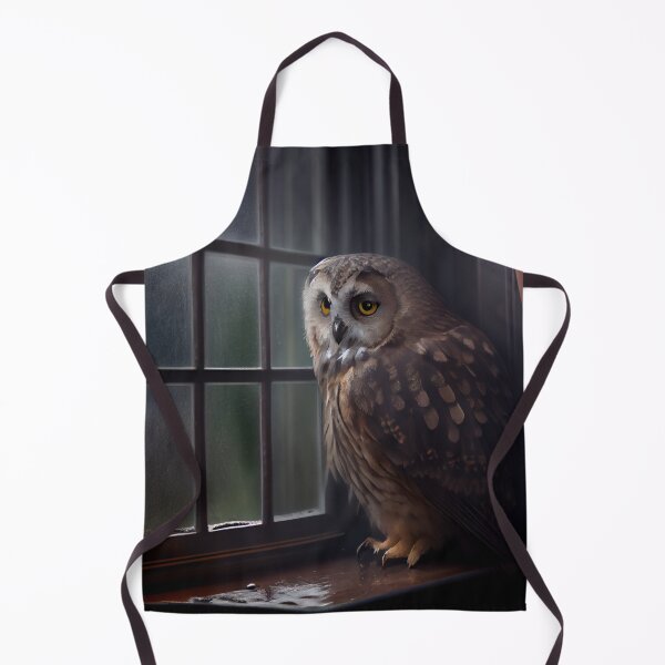 Aperçu de l'œuvre Moody Owl at the Window Digital Painting créée et vendue par CodeAndColors.