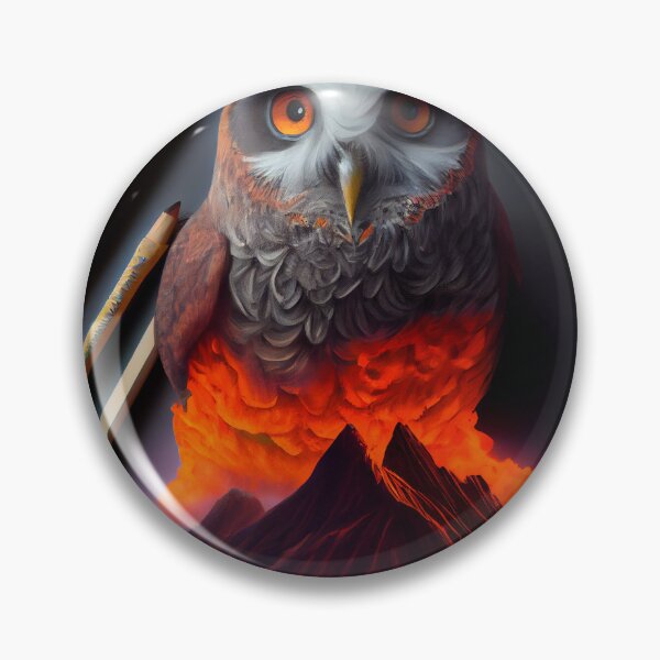 Artikelvorschau, The Volcanos Pencil-Wielding Owl Digital Painting entworfen und verkauft von CodeAndColors.
