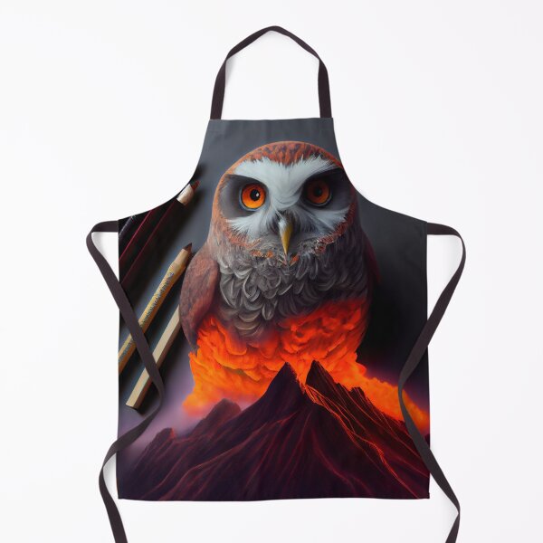 Artikelvorschau, The Volcanos Pencil-Wielding Owl Digital Painting entworfen und verkauft von CodeAndColors.