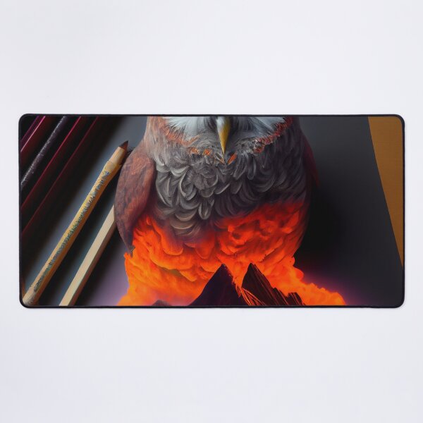 Artikelvorschau, The Volcanos Pencil-Wielding Owl Digital Painting entworfen und verkauft von CodeAndColors.