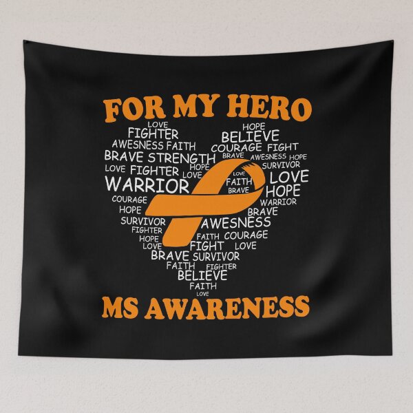 Item preview, For My Hero Multiple Sclerosis Awareness Ribbon Heart designed and sold by Adolfo114.