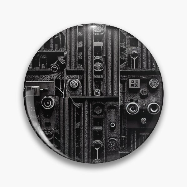Artikelvorschau, Monochromatic Happy Dramatic Industrial Pattern Digital Painting entworfen und verkauft von CodeAndColors.