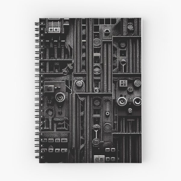 Item preview, Monochromatic Happy Dramatic Industrial Pattern Digital Painting designed and sold by CodeAndColors.