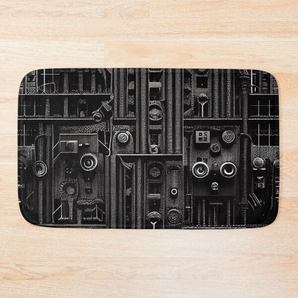 Item preview, Monochromatic Happy Dramatic Industrial Pattern Digital Painting designed and sold by CodeAndColors.