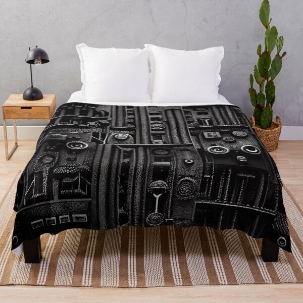 Item preview, Monochromatic Happy Dramatic Industrial Pattern Digital Painting designed and sold by CodeAndColors.