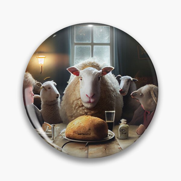 Item preview, Sheep Go to Supper with Glee Digital Painting designed and sold by CodeAndColors.