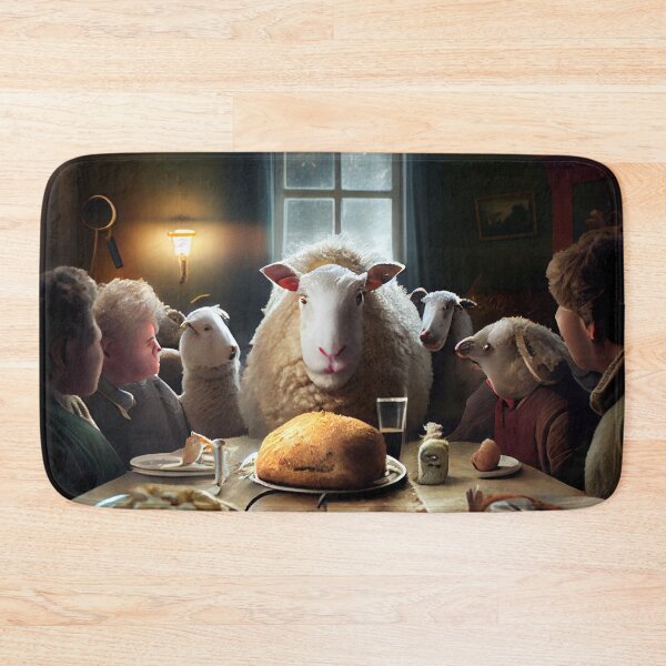 Item preview, Sheep Go to Supper with Glee Digital Painting designed and sold by CodeAndColors.
