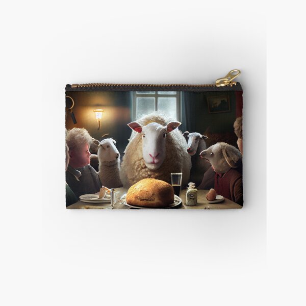Item preview, Sheep Go to Supper with Glee Digital Painting designed and sold by CodeAndColors.