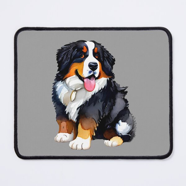 Item preview, Cute Chubby Goofy Bernese Mountain Dog - Funny Cartoon Dog Watercolor Art 1 designed and sold by Cawaiico.