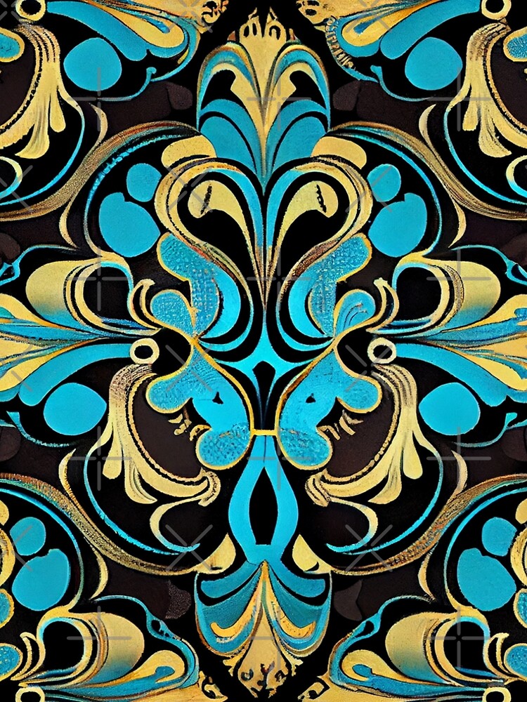 Aperçu 5 sur 5. Robe trapèze avec l'œuvre Cartoon Detailed Soft Artistic Hollywood Regency Pattern Digital Painting créée et vendue par CodeAndColors.
