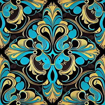 Imagen de la obra Cartoon Detailed Soft Artistic Hollywood Regency Pattern Digital Painting de CodeAndColors