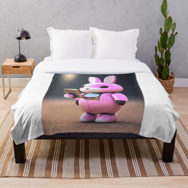 Item preview, Conejito rosa con smartphone designed and sold by CyberArtsy.