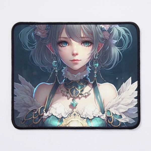 Item preview, Fantasy's Angelic Beauty: A Portrait of a Cute Elf Bishop in a Pastel Blue Robe designed and sold by PJGartui.