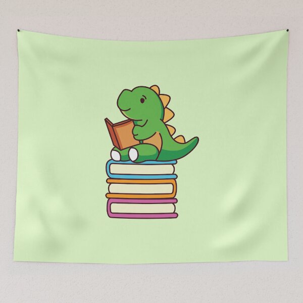 Item preview, Thesaurus Dinosaur - Cute Dinosaur Sit on the Book Stack designed and sold by KawaiiBombShop.