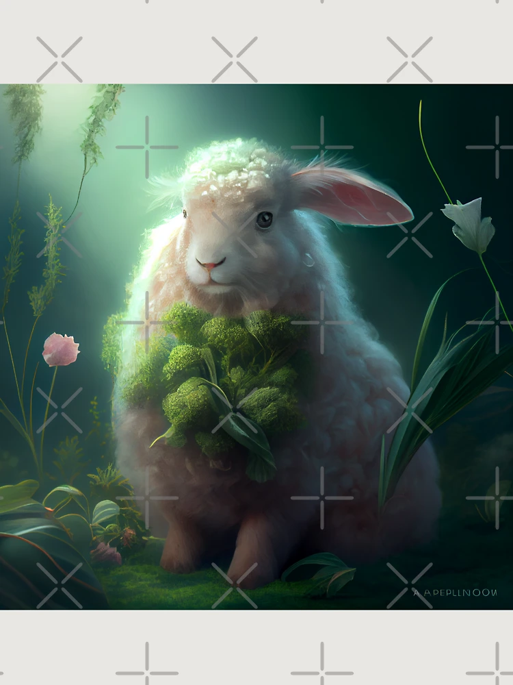 Thumbnail 6 von 6, Premium Oversized Pullover, A Waft of Angora and Cilantro Digital Painting designt und verkauft von CodeAndColors.