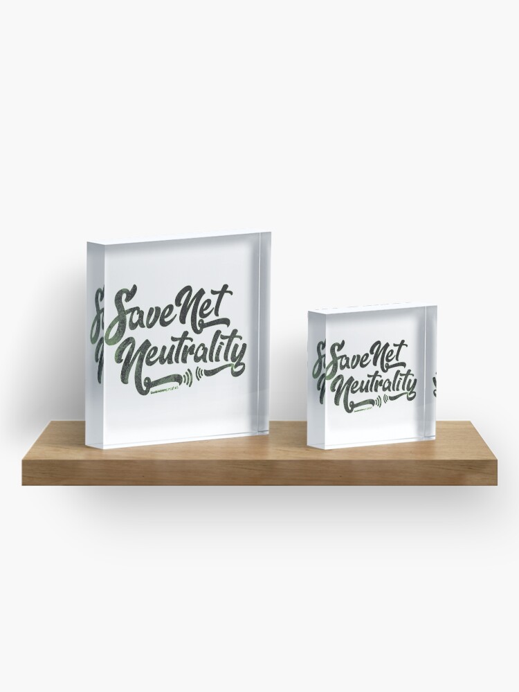 Alternate view of Save Net Neutrality Acrylic Block