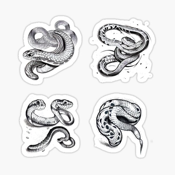 Blackwork Snake Tattoo - Realistic Temporary Tattoos – TattooIcon