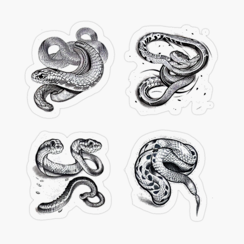 Tattoo Design Snake Minimalistic Snake Lined Drawing Printable Art - Etsy