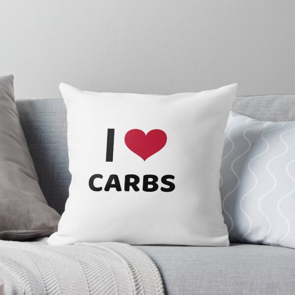Item preview, i love carbs red heart illustrated on white backround food fitness calories nutrition diet designed and sold by STELATO.