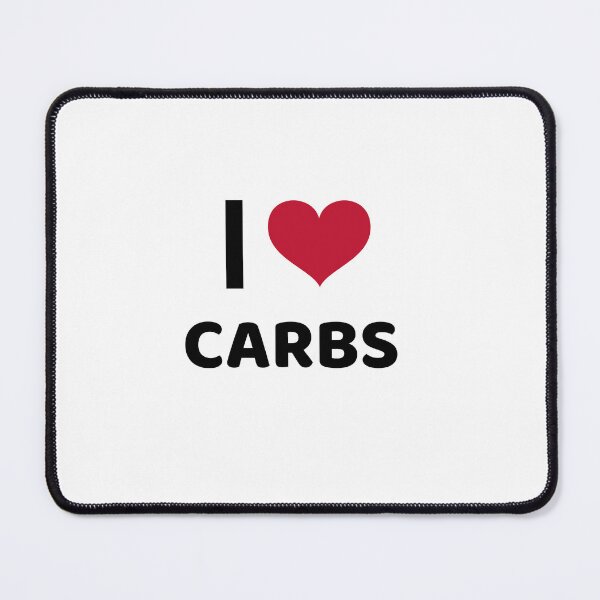 Item preview, i love carbs red heart illustrated on white backround food fitness calories nutrition diet designed and sold by STELATO.