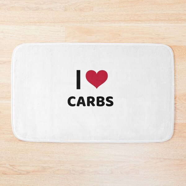 Item preview, i love carbs red heart illustrated on white backround food fitness calories nutrition diet designed and sold by STELATO.