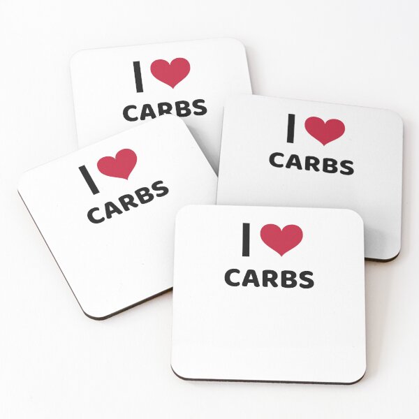 Item preview, i love carbs red heart illustrated on white backround food fitness calories nutrition diet designed and sold by STELATO.