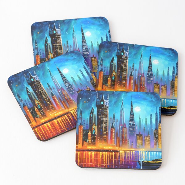 Item preview, Fantasy City Skyline Painting designed and sold by GangBangGang.