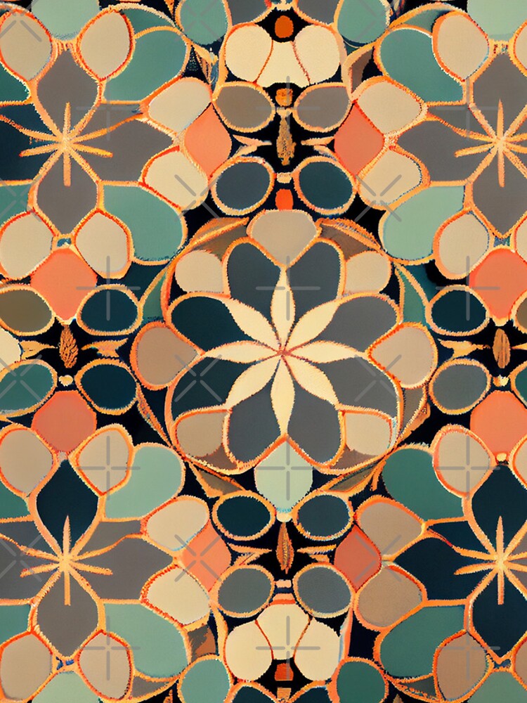 Aperçu 4 sur 4. Coque iPhone avec l'œuvre Muted Asian Pattern Digital Painting créée et vendue par CodeAndColors.