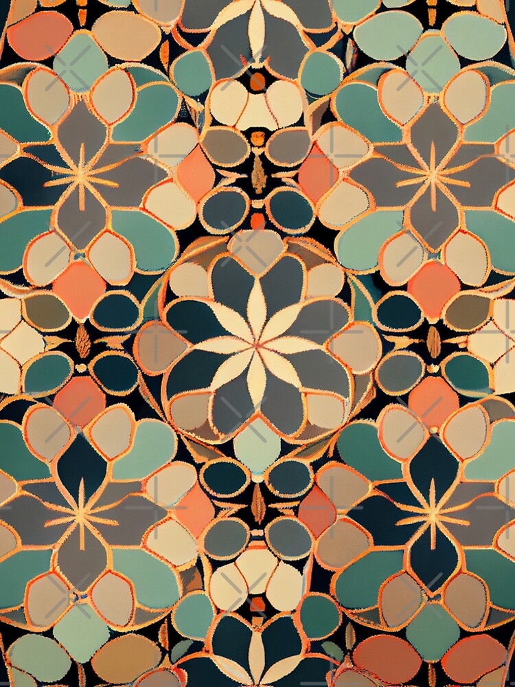 Aperçu 5 sur 5. Robe trapèze avec l'œuvre Muted Asian Pattern Digital Painting créée et vendue par CodeAndColors.