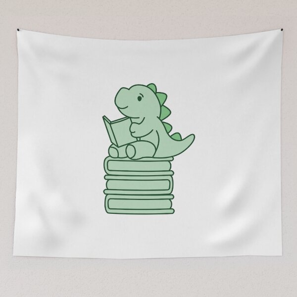 Item preview, Thesaurus Dinosaur - Cute Dinosaur Sit on the Book Stack designed and sold by KawaiiBombShop.