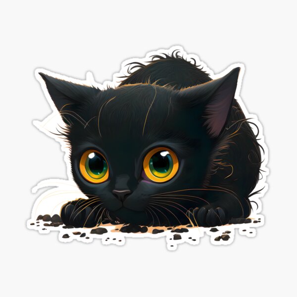 Safari black cat, Cute kitten, Safari cat breed Sticker for Sale by  Broskan