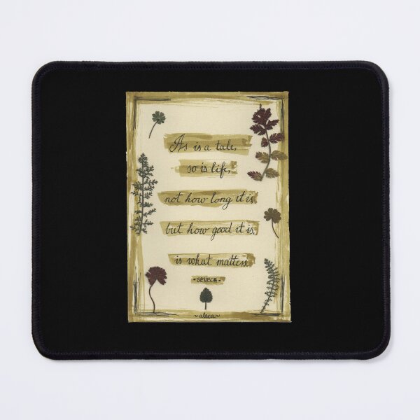 Item preview, Quote Card #18 - As Is A Tale, So Is Life, Not How Long It Is, But How Good It Is, Is What Matters. - Seneca Quote With Pressed Flower Illustration designed and sold by WordsOf--Wisdom.
