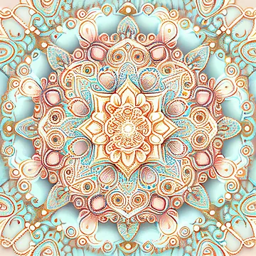Imagen de la obra Pastel Brilliant Bohemian Pattern Digital Painting de CodeAndColors