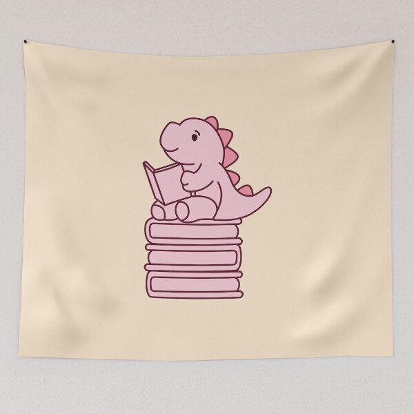 Item preview, Thesaurus Dinosaur - Cute Dinosaur Sit on the Book Stack designed and sold by KawaiiBombShop.
