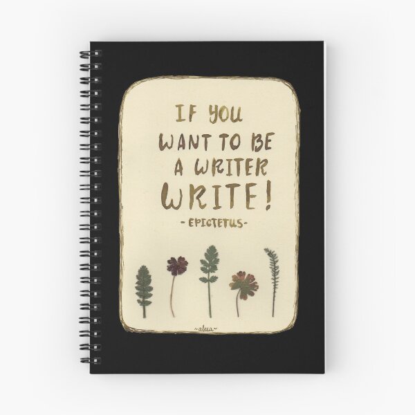 Item preview, Quote Card #19 - If You Want To Be A Writer, Write! - Epictetus Quote With Pressed Flower Illustration designed and sold by WordsOf--Wisdom.