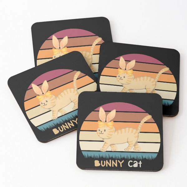 Item preview, Retro Cute Cat Rabbit, Happy Easter, Yellow Cat Bunny Easter Egg designed and sold by uriwe.