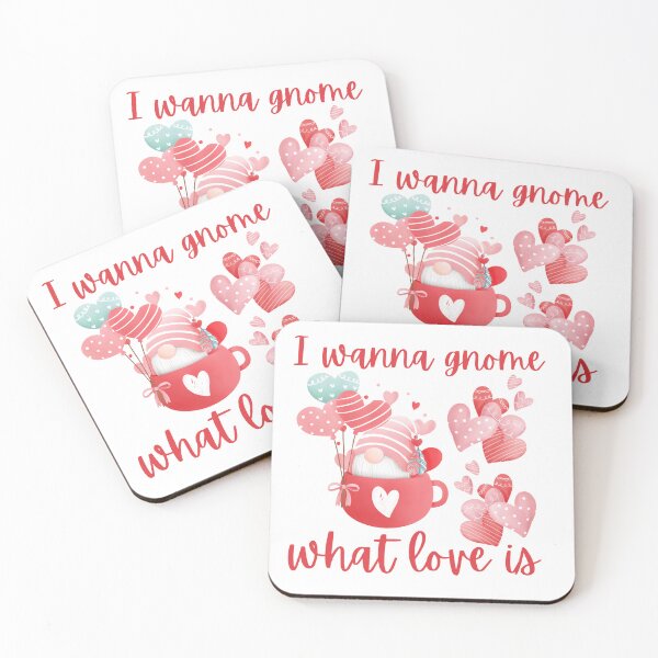 Item preview, I wanna gnome what love is - Valentine's gnome - pink gnome designed and sold by EvergreenWhimsy.