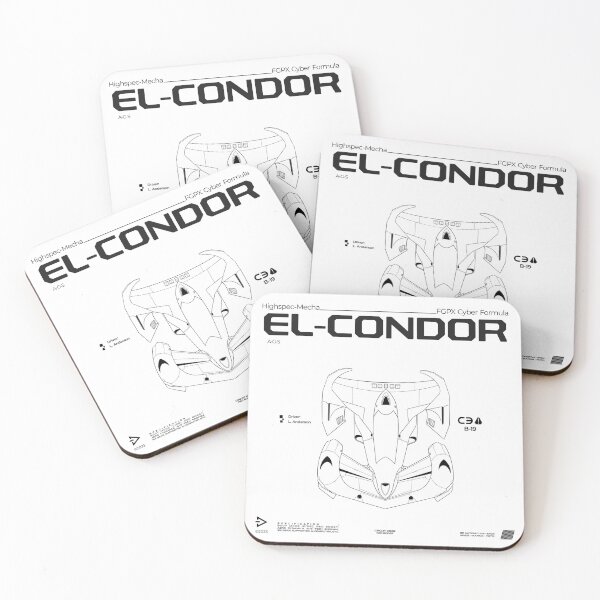 Item preview, Cyber Formula : AGS - El-Condor B-19 line art illustration with urban graphic design designed and sold by efiik.