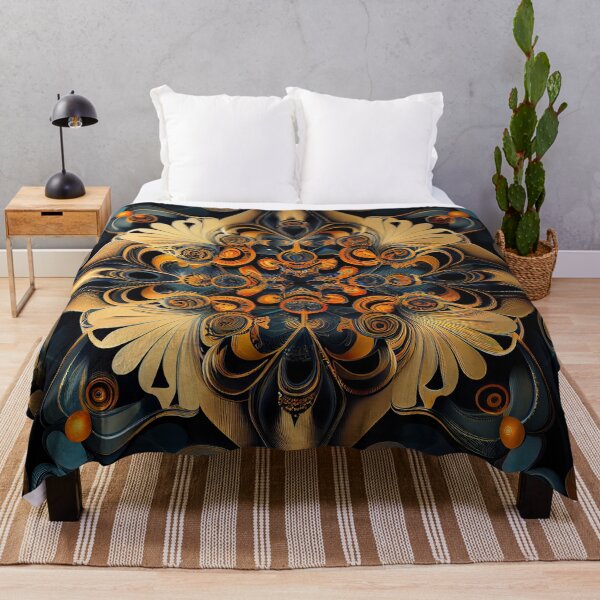 Item preview, Symmetrical Dreamy Dynamic Art Deco Pattern Digital Painting designed and sold by CodeAndColors.