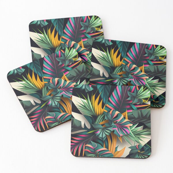 Item preview, Dazzling Angular Tropical Pattern Digital Painting designed and sold by CodeAndColors.