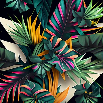 Vorschaubild zum Design Dazzling Angular Tropical Pattern Digital Painting von CodeAndColors
